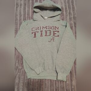 Gildan Gray Hoodie with Crimson Text